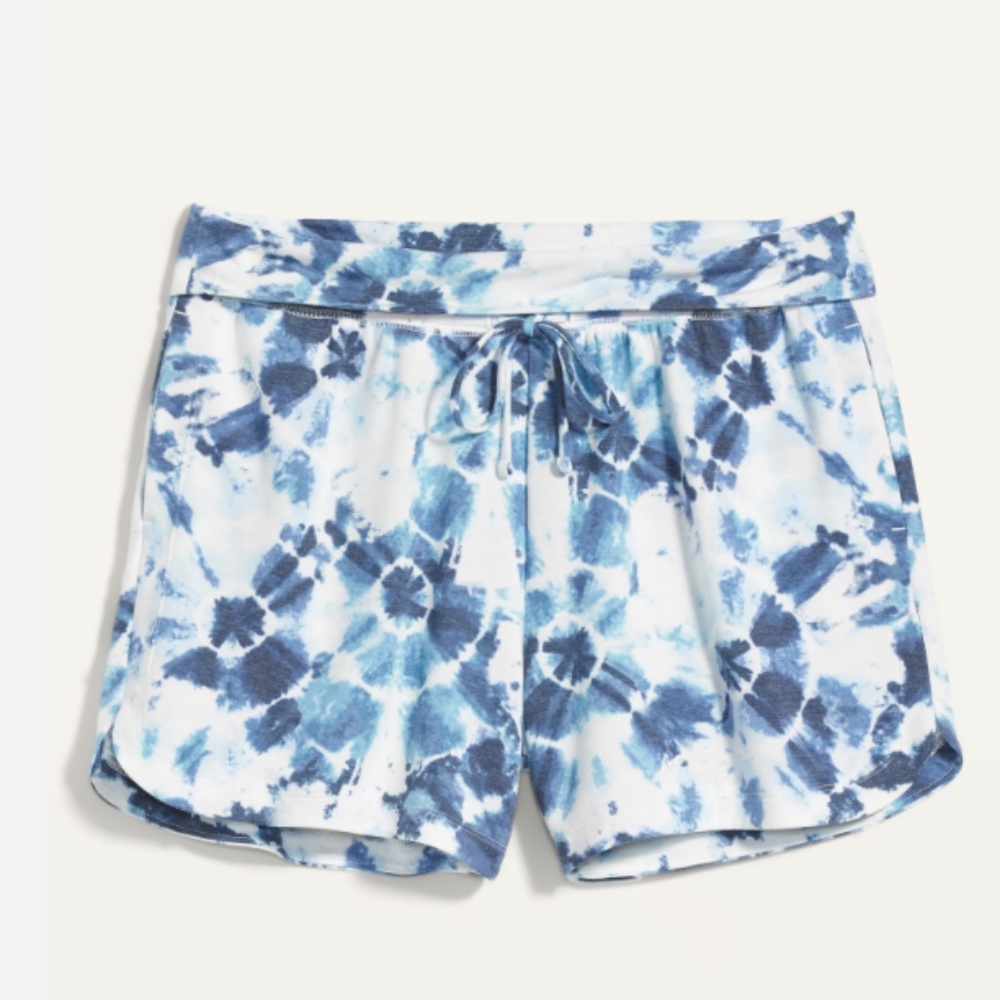 Old Navy Active tie dye foldover lightweight french Terry shorts NWT